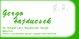 gergo hajducsek business card